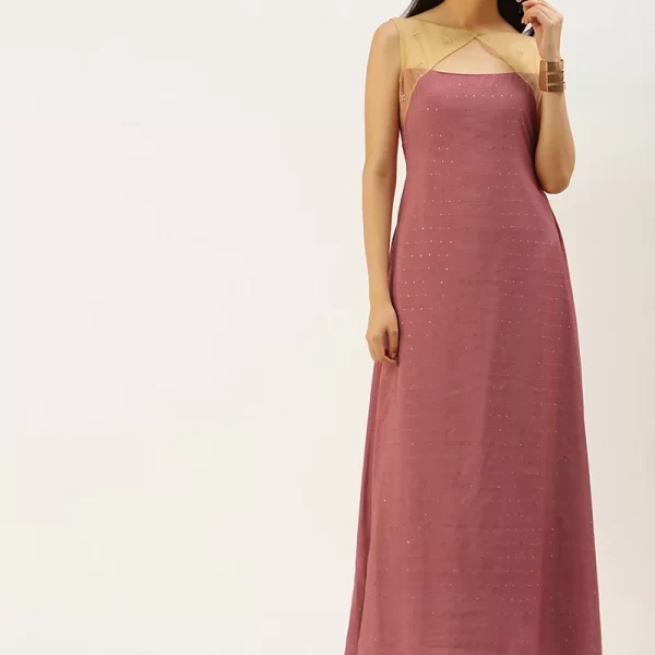 Maroon Sequins Embroidered Dress Festive Wear After Six Wear