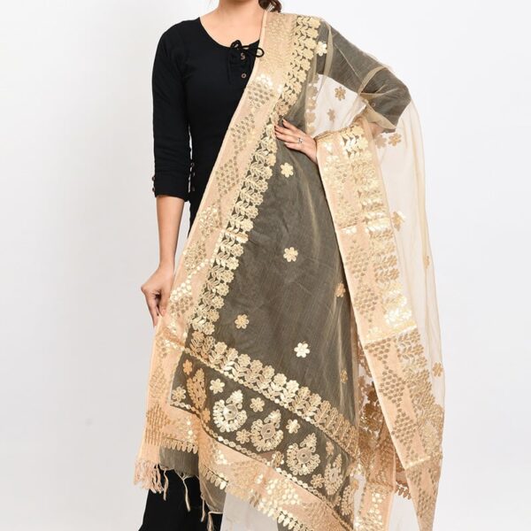 Gold Organza Cotton Gota Work Dupatta Work Wear